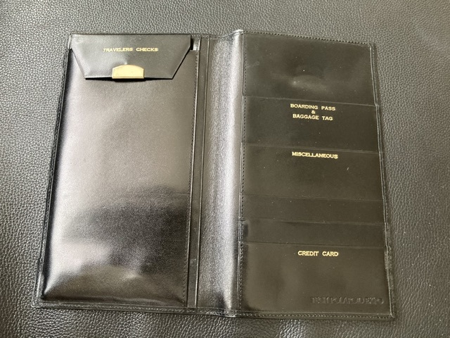 （多分未使用）古いパスポートケース　レザー　黒　ポラロイド POLAROID_画像3