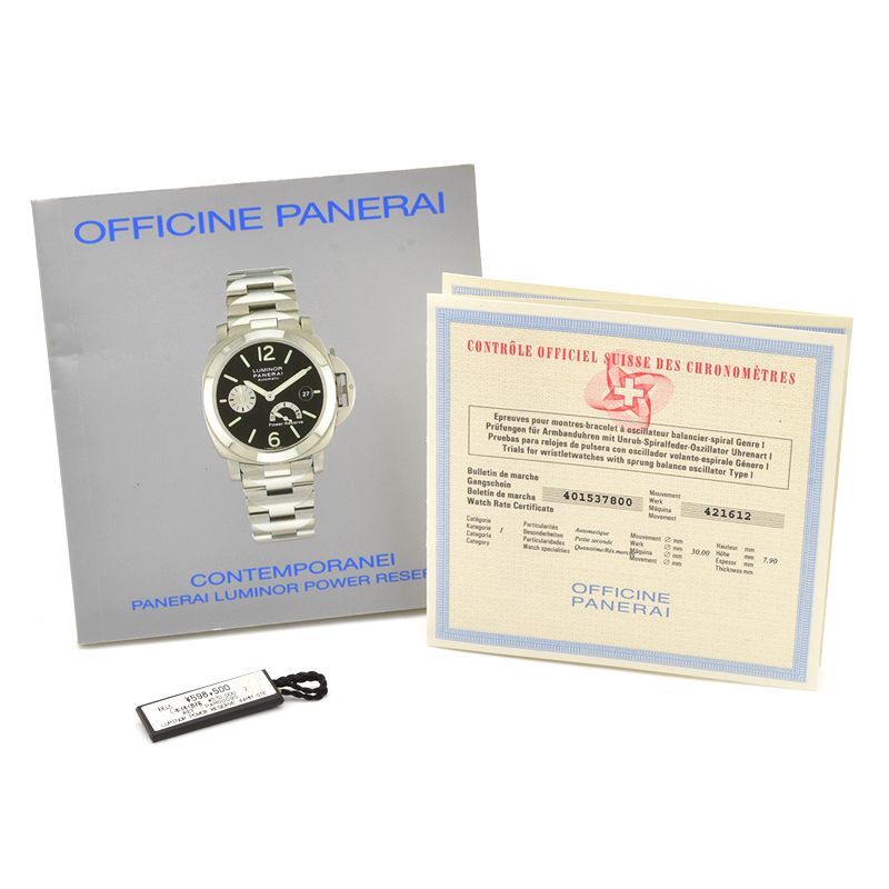 [3 year guarantee ] Panerai men's ru Minaux ru power reserve PAM00090 OH settled black face small second self-winding watch wristwatch used free shipping 