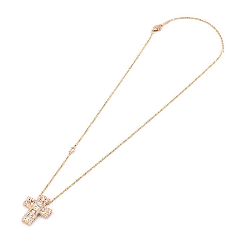  Damiani bell Epo k necklace M size K18PG diamond new goods finish settled pink gold 10 character . Cross pendant used free shipping 