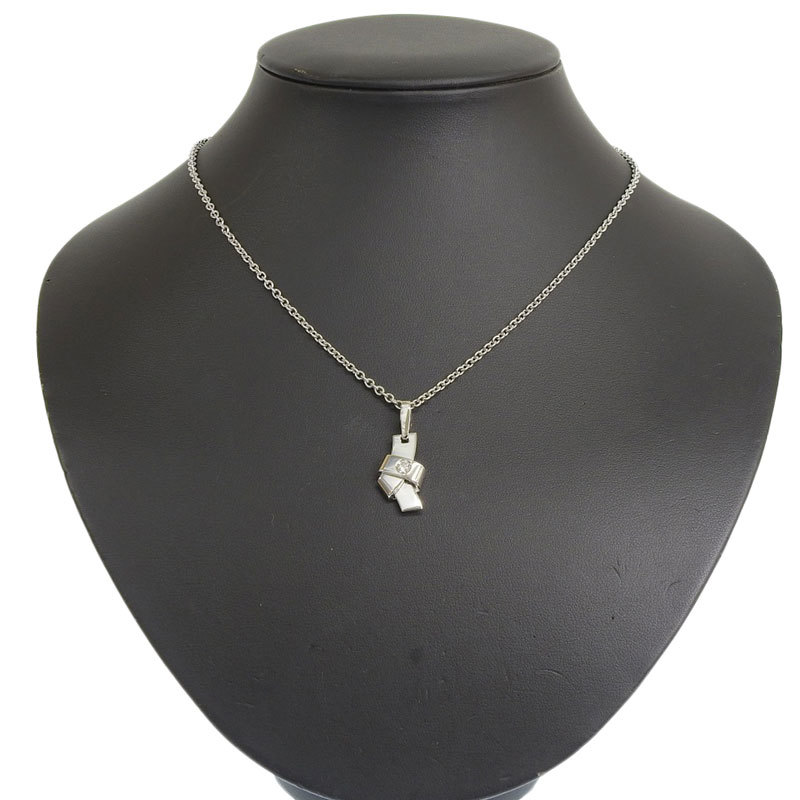  Cartier knot necklace diamond K18WG new goods finish settled white gold pendant jewelry used free shipping 