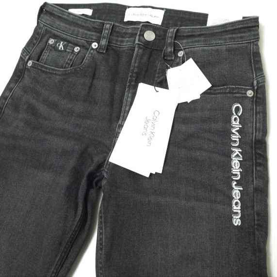  new goods Calvin klein Jeans Calvin Klein jeans Body Jeans Logo print skinny denim pants J319892 28 Black Zip fly g13488