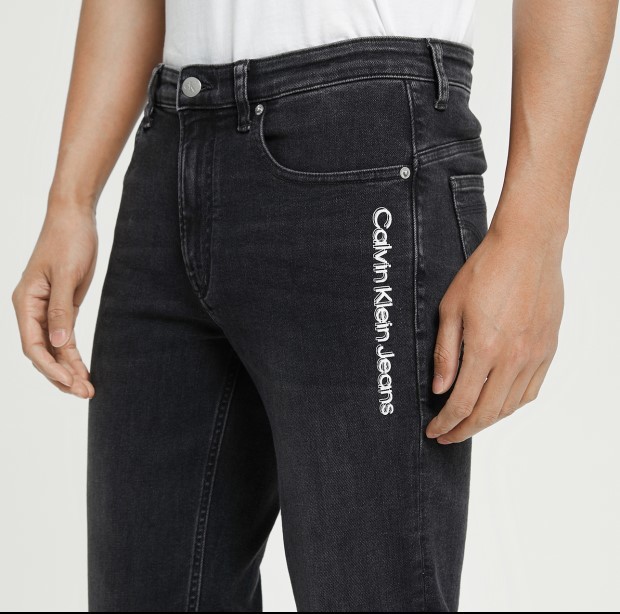 新品 Calvin klein Jeans カルバンクラインジーンズ Body Jeans ロゴプリント スキニーデニムパンツ J319892 28 Black ジップフライ g13488_画像4