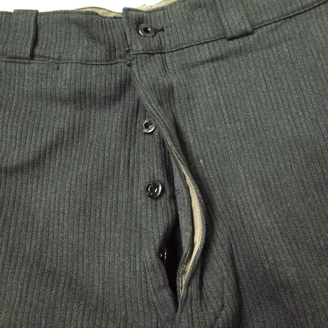 LE MONT ST MICHEL 50s～ 刺繍タグ Cotton Pique Trousers フレンチヴィンテージ コットンピケパンツ グレー ユーロ アンティーク g13035_画像4