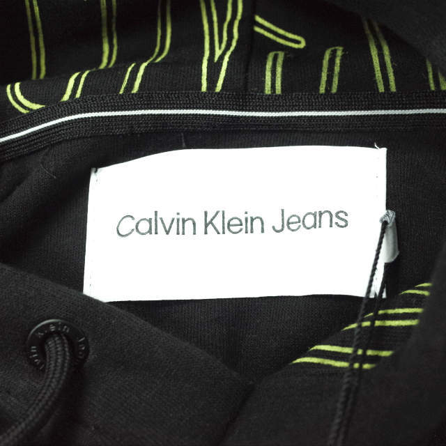 新品 Calvin klein Jeans カルバンクラインジーンズ TIGER HOODIE タイガープリント スウェットプルオーバーパーカー J400120 S BLK g13440_画像8