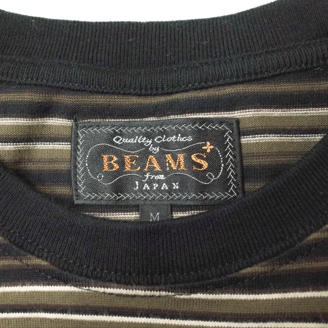 BEAMS PLUS ビームスプラス 22SS マルチカラーボーダーポケットTシャツ 38-04-0040-048 M BLACK 半袖 トップス g13359_画像3