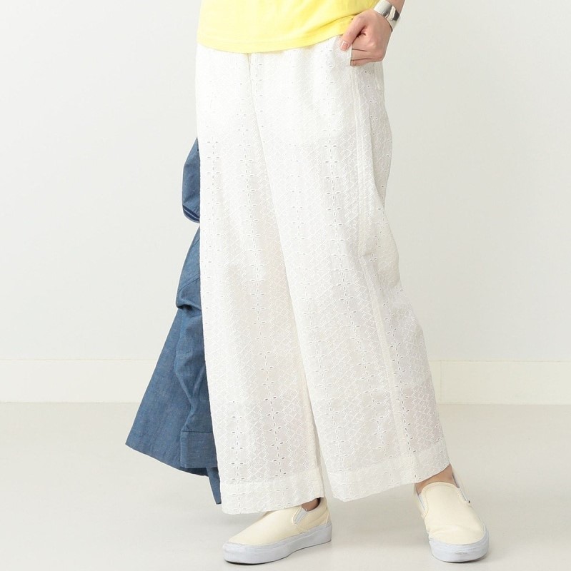 BEAMS BOY ビームスボーイ カットワークイージーパンツ 13-24-0706-803 Free OFF WHITE ボトムス g13152_画像3