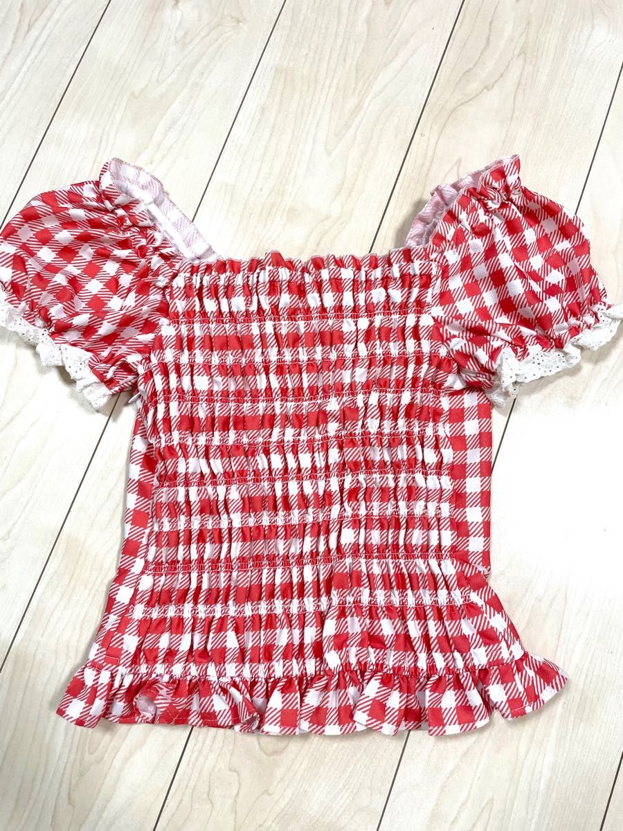 2点セット LIZLISA 大人気完売品 いちごスカート 赤ギンガム 2点セット LIZLISA 大人気完売品 いちごスカート 赤ギンガム