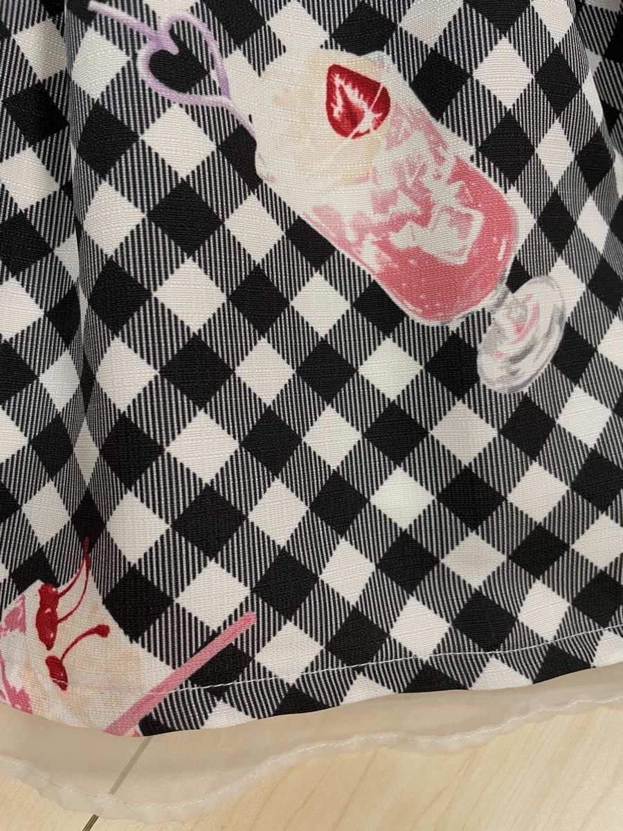 アンクルージュ ピンク ギンガムチェック スカート いちご ストロベリー アンクルージュ ピンク ギンガムチェック スカート いちご