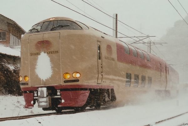 鉄道写真 寝台特急 サンライズ出雲 雪 KG判（102mm×152mm）_画像1