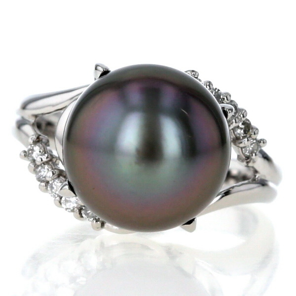 素晴らしい価格 パール 真珠 指輪 9260 黒真珠 南洋真珠 ブラック