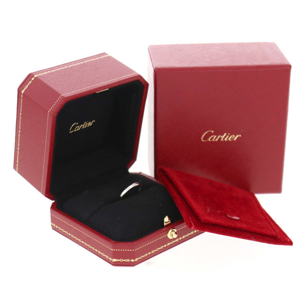 カルティエ CARTIER Pt950 プラチナ 1895 ウェディング リング ダイヤモンド シンプル 箱 保証書 7号 指輪【新品仕上済】【el】【中古】_画像9