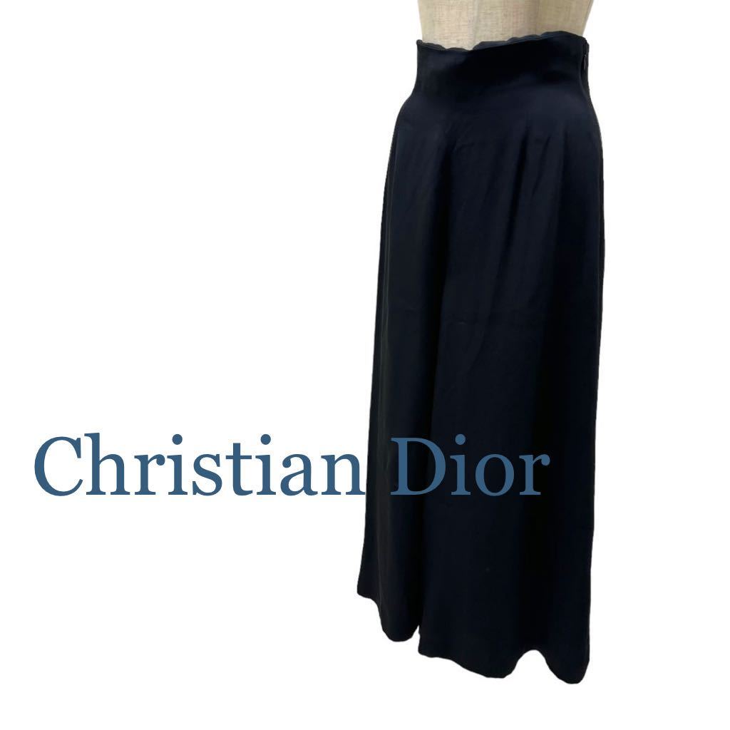 a333N Christian Dior クリスチャンディオール ワイドパンツ ブラック_画像1