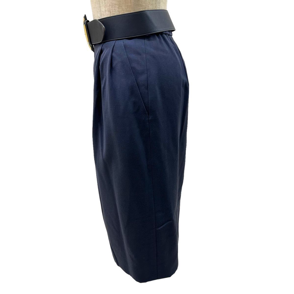 a345N jun ashida ジュンアシダ タイトスカート ベルト付き グレー系 size9_画像5