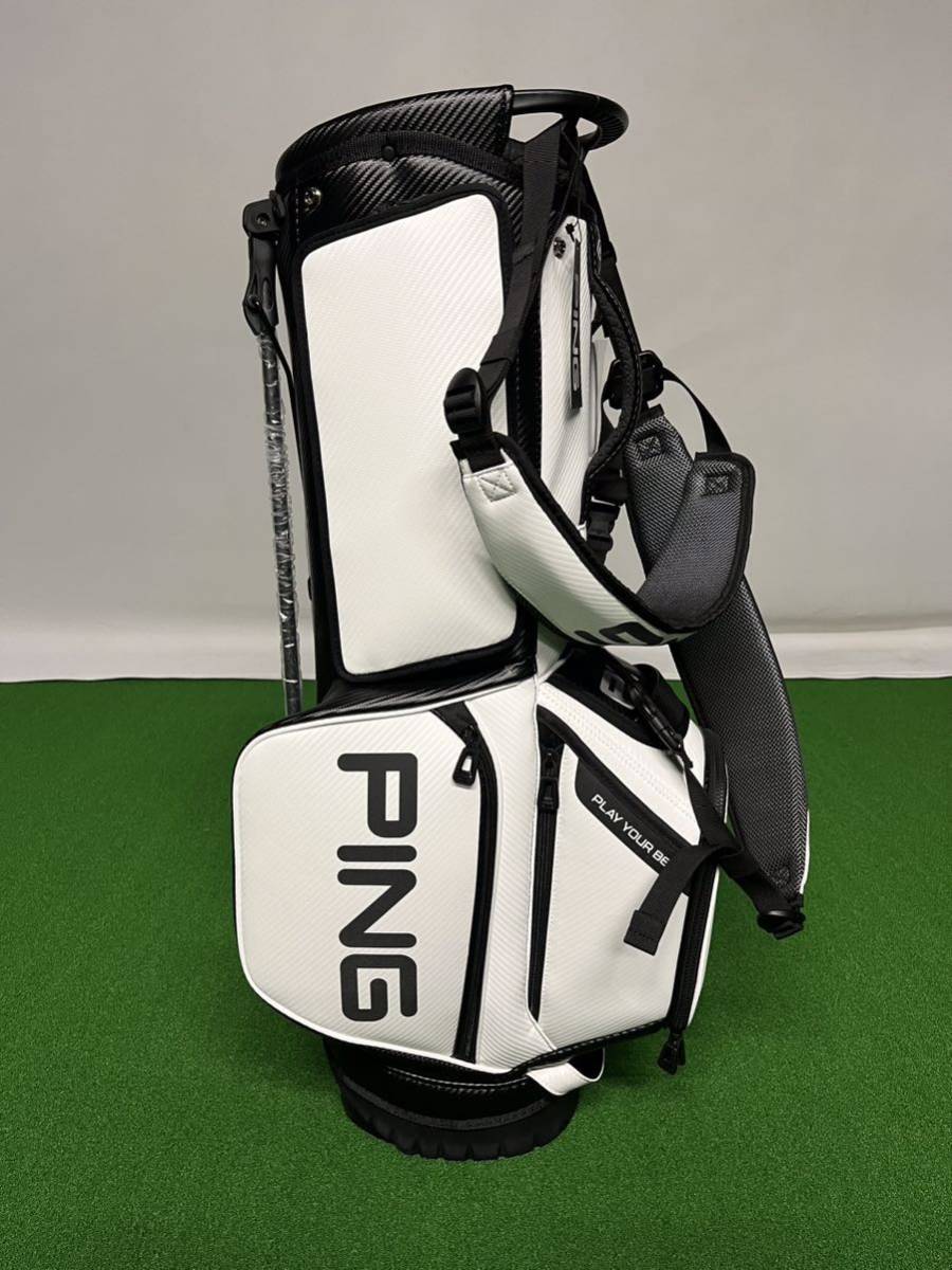 新品　軽量 キャディーバッグ スタンド　PING ピン CB-P2307 HOOFER TOUR JP 36905-01 White 9.5　3.6㌔_画像3