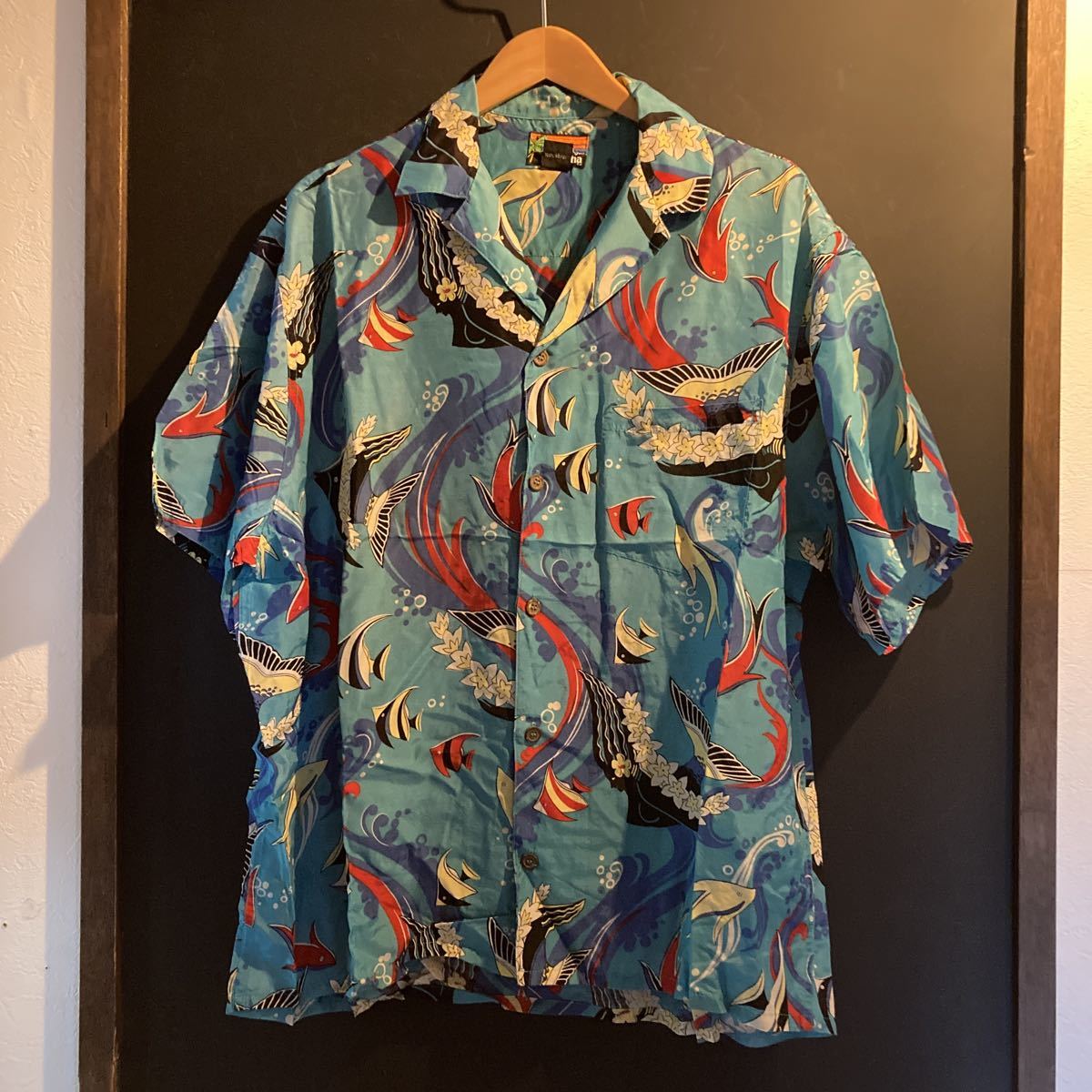 ビンテージ ヴィンテージ PATALOHA パタロハ patagonia パタゴニア アロハシャツ ハワイ 総柄 魚柄 香港製 レーヨン 80s 80年代_画像1