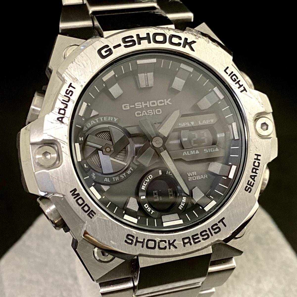 稼働 箱コマ付 CASIO カシオ G-SHOCK Gショック GST-B400D-1AJF Gスチール タフソーラー アナデジ Gショック_画像1