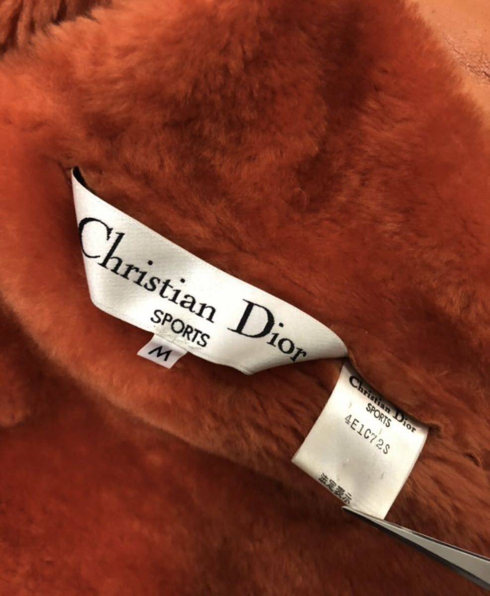 90s ヴィンテージ Y-TK03 ■ Christian Dior SPORTS クリスチャン ディオール ■ 上質 本革 羊革 リアルムートン ジャケット オレンジ M_画像4