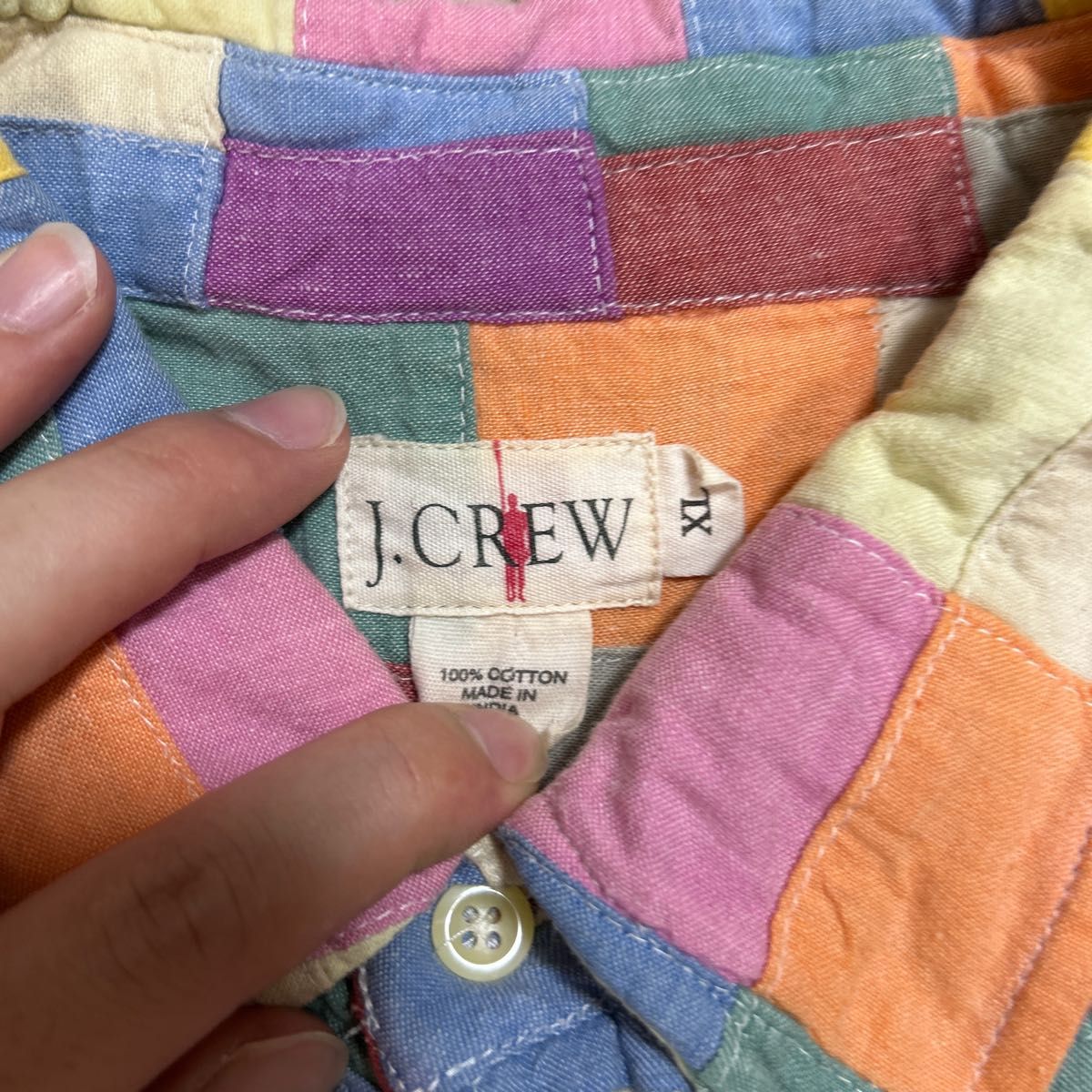 90s J.crew パッチワークシャツ 巨人タグ