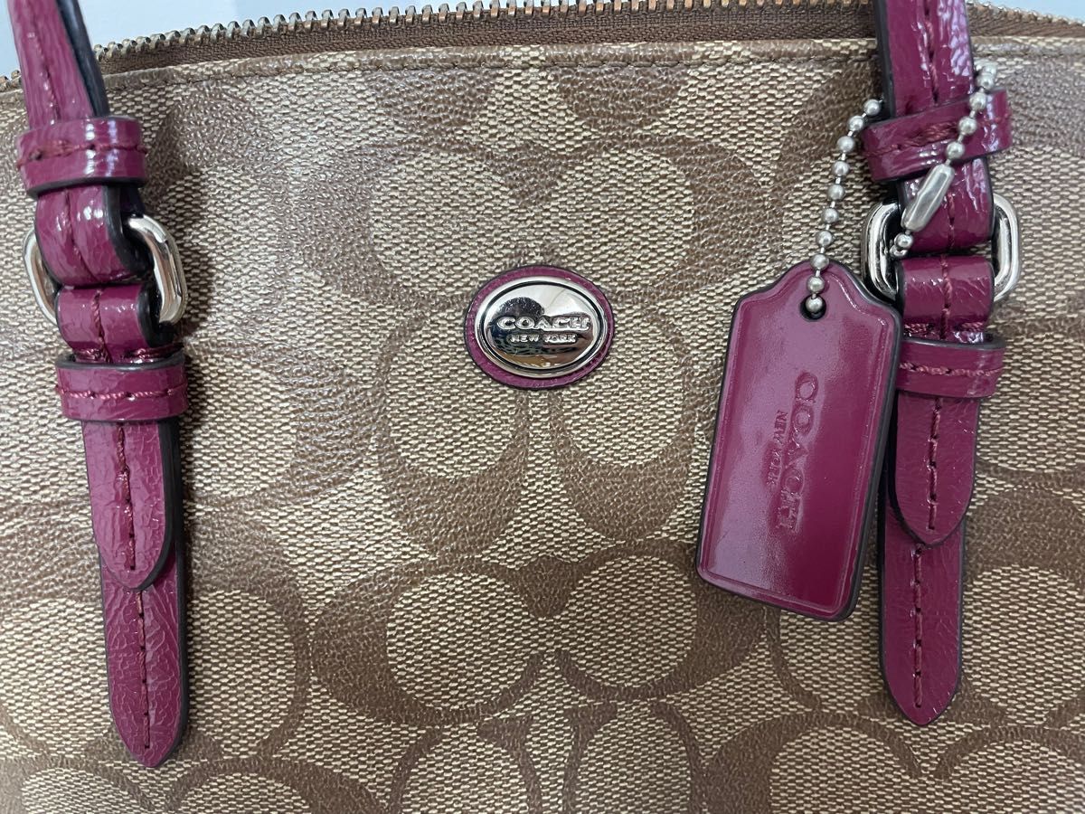 値下げ！美品 COACH ハンドバッグ シグネチャー 高級 ピンク