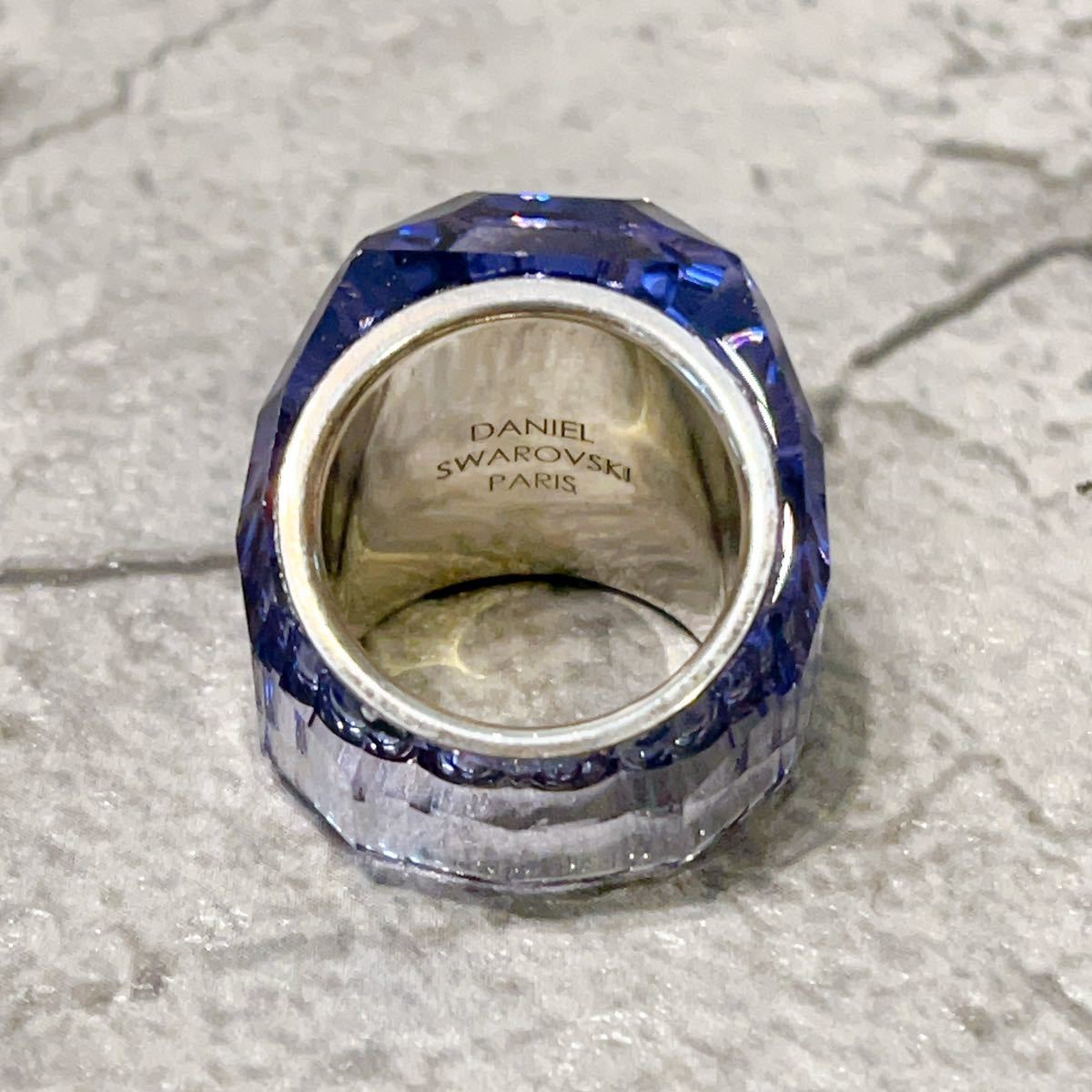 廃盤 美品 SWAROVSKI GLACIER CRYSTAL RING スワロフスキー グラシア パープル シルバー リング 10号_画像6