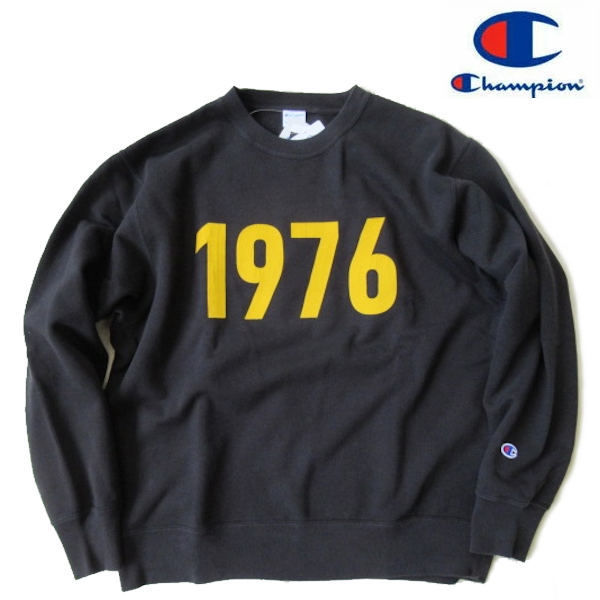 チャンピオン/Champion リラックスフィットカレッジプリントトレーナー【1976クルーネックスウェット】C3-Y004 090/ブラック XLサイズ