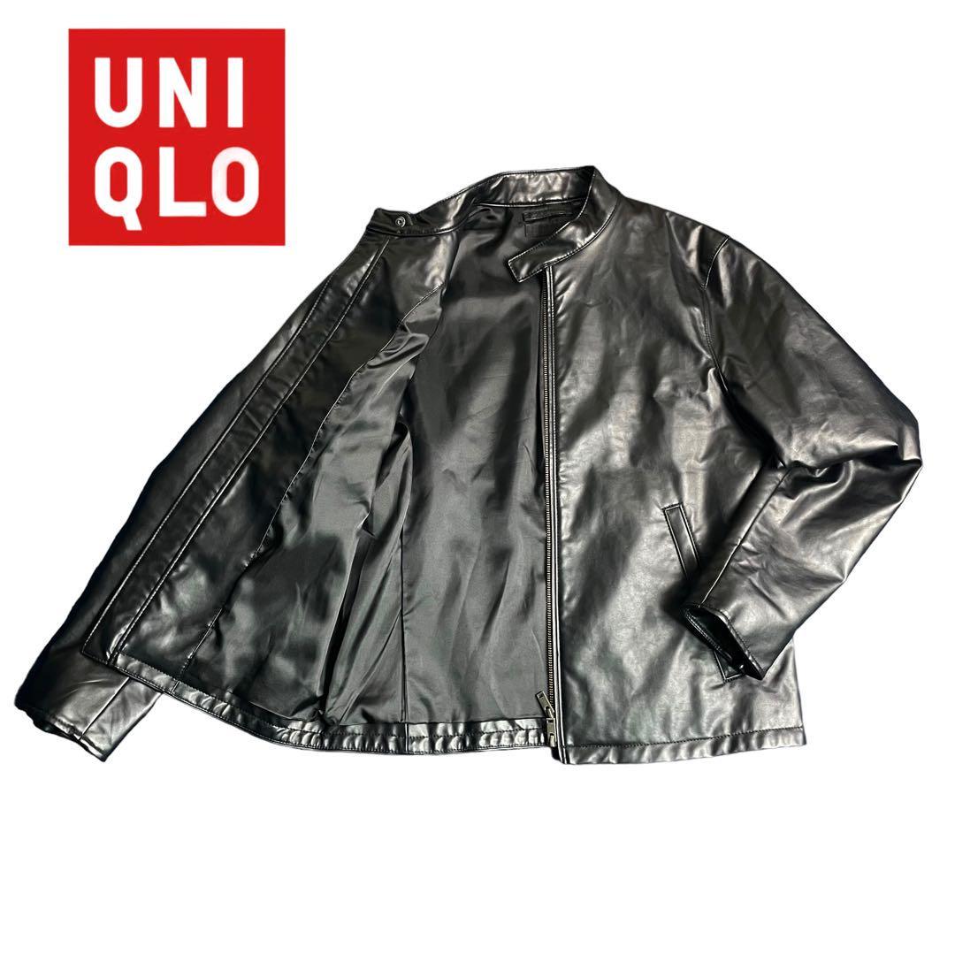 UNIQLO ユニクロ シングル ライダース レザージャケット M - アウター
