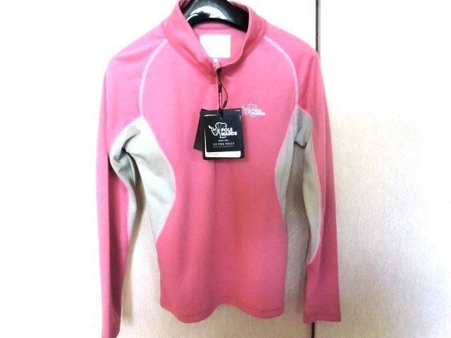  new goods paul (pole) wa-zPOLEWARDS AURO TECH half Zip long sleeve shirt S size Pink Lady -sPPk Stream dry UV cut 