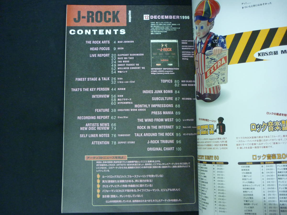 J-ROCK magazine 1996年【2冊】X JAPAN.矢沢永吉.甲斐よしひろ.GLAY.黒夢.真心ブラザーズ.THE MODS/ほか■37/3_画像7
