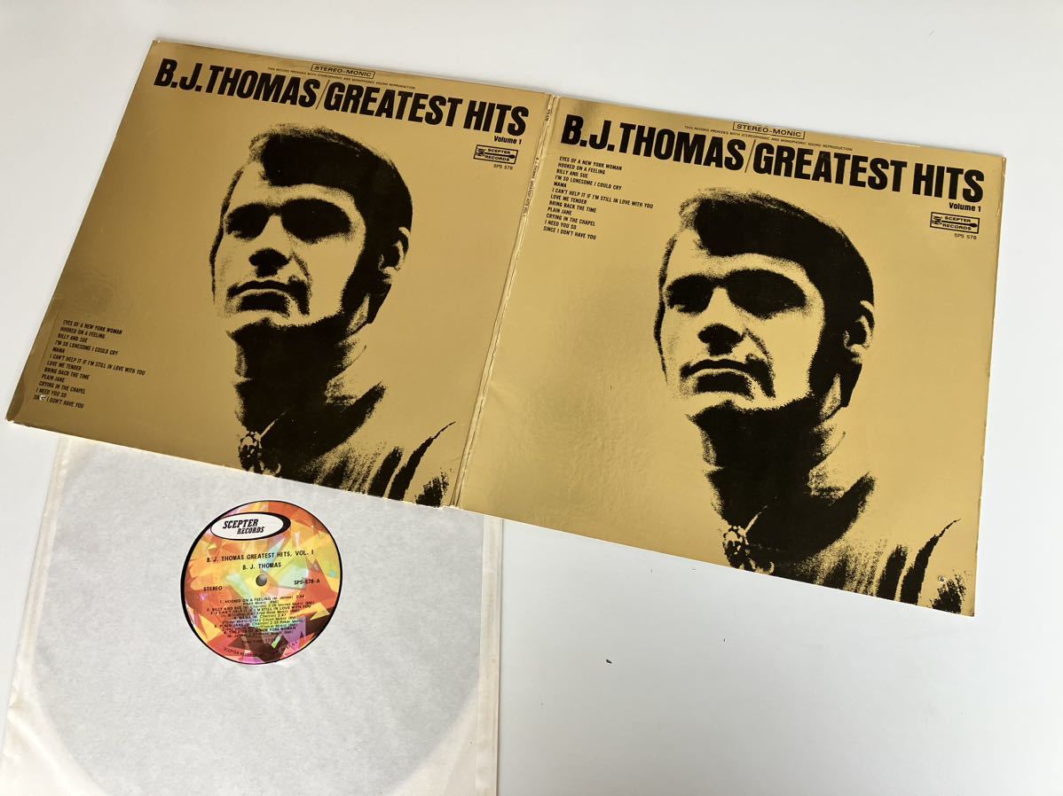 【70年US盤/GATEFOLD GOLDジャケ】B.J.THOMAS / GREATEST HITS Volume 1 LP SCEPTER RECORDS SPS578 B.J.トーマス,Since I Don't Have You_画像3