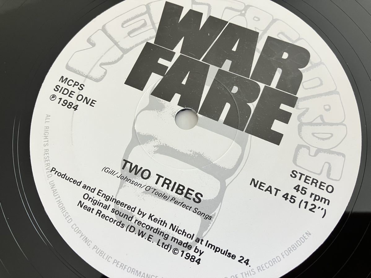 【UK Ori】WARFARE / Two Tribes(Metal Noise Mix)/Hell/Blown To Bits 12inch NEAT RECORDS Neat45 NWOBHM,UKパンクメタル,ウォーフェア_画像5
