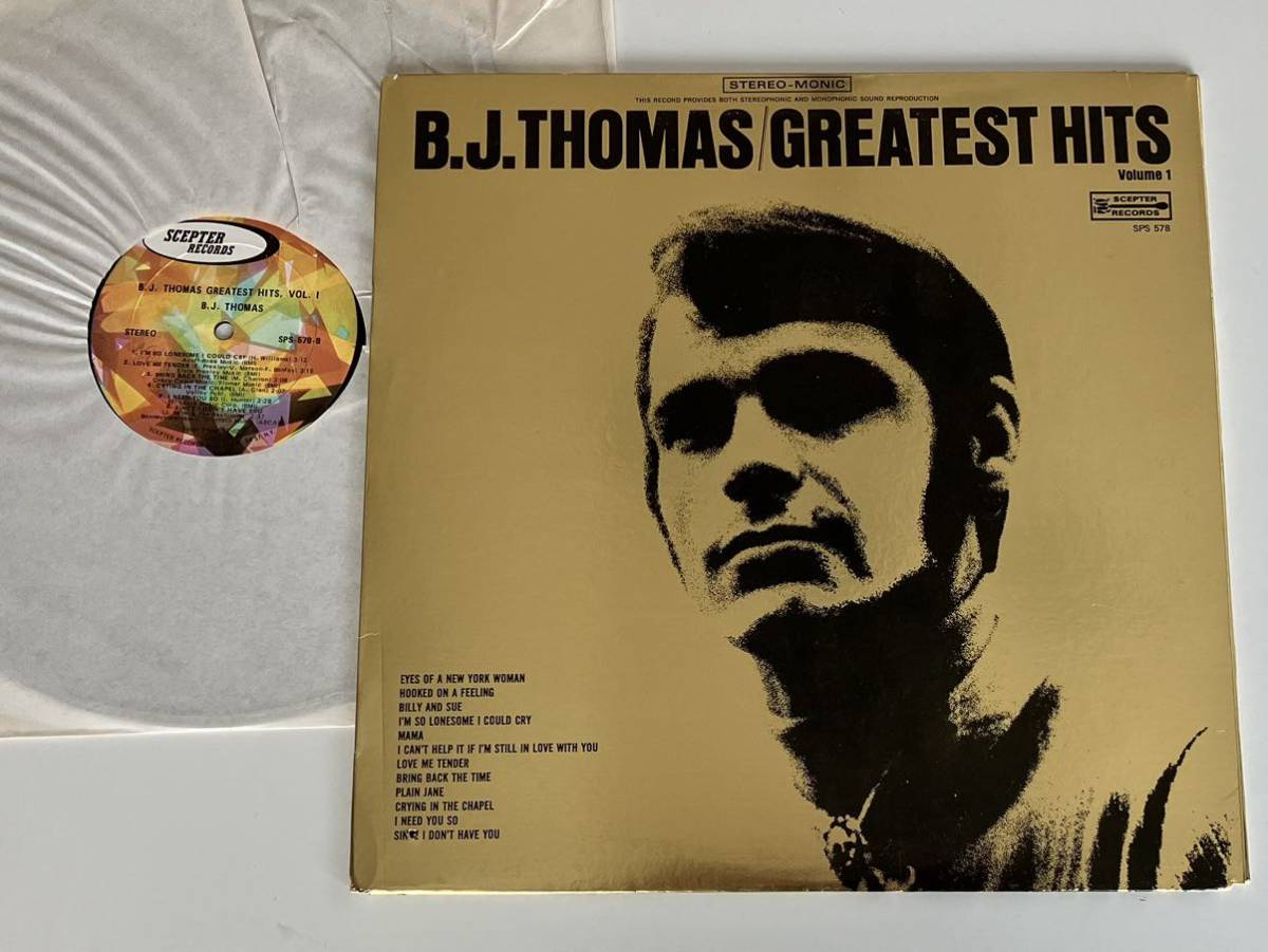 【70年US盤/GATEFOLD GOLDジャケ】B.J.THOMAS / GREATEST HITS Volume 1 LP SCEPTER RECORDS SPS578 B.J.トーマス,Since I Don't Have You_画像2