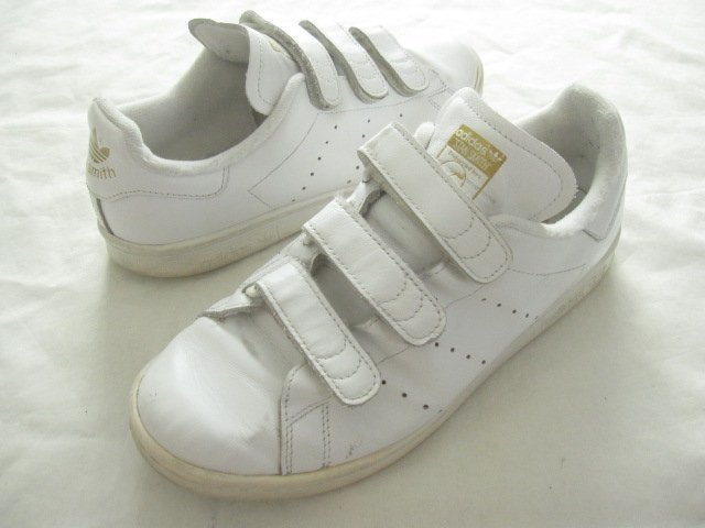 アディダス adidas スタンスミスコンフォート StanSmith CF S75188 白金 7(25アウトソール28)ベルクロV-3_画像1