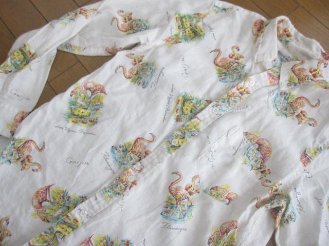 GAIJIN MADE out person ../gai Gin meido button down shirt ( flamingo las Vegas nebada)2/M Hollywood Ranch Market is lilac n..