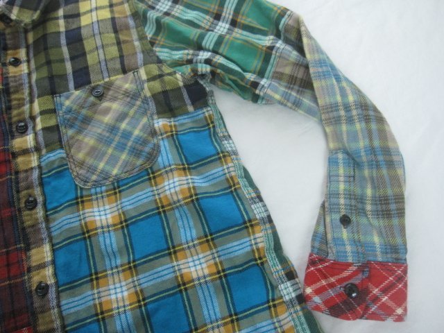 GAIJIN MADE out person ../gai Gin meido patchwork flannel shirt 2 multicolor Hollywood Ranch Market is lilac n..