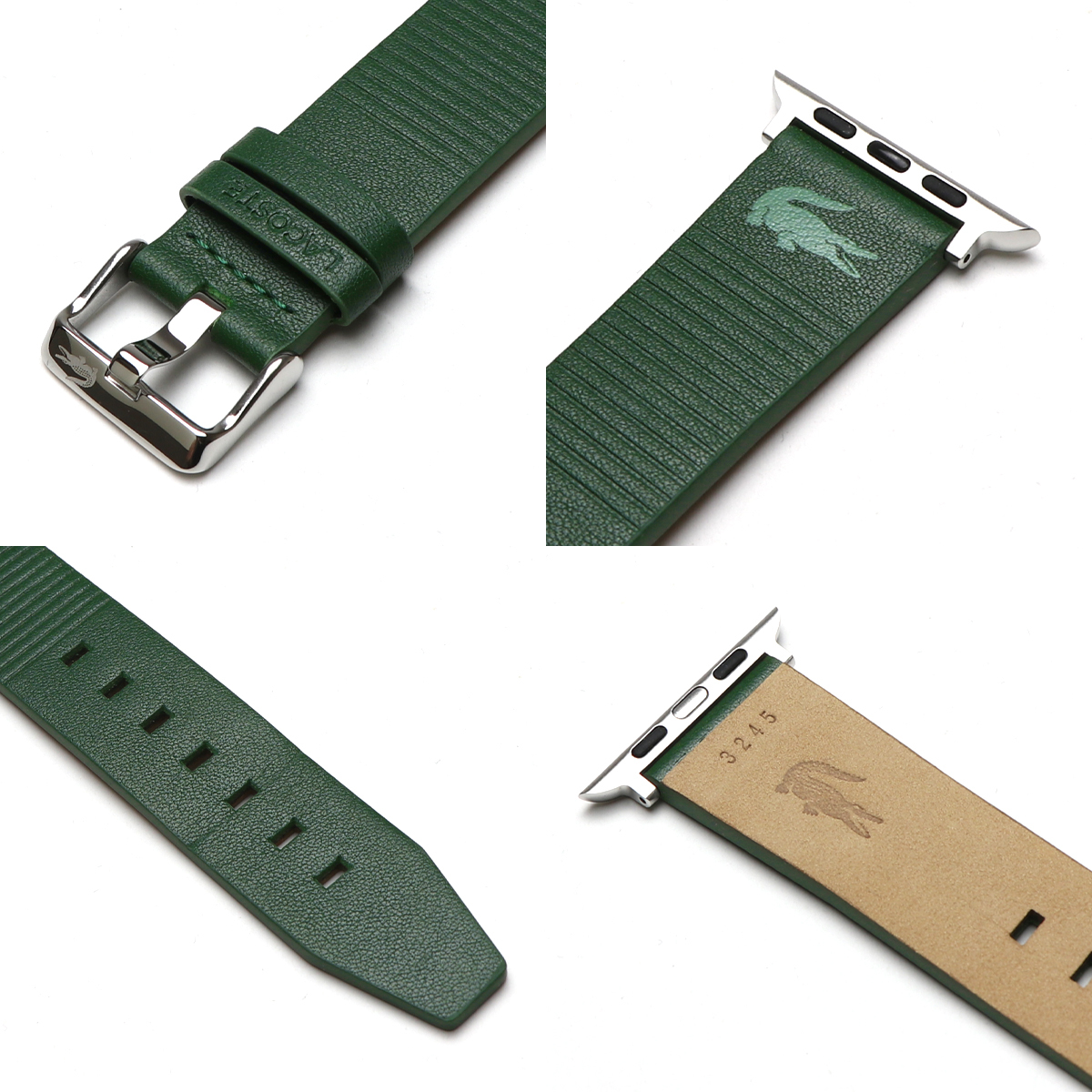 LACOSTE Lacoste Apple Watch Apple watch band leather original leather green 42mm 44mm 45mm 49mm Iwatch series 8 7 6 se 5 4 3 2 1