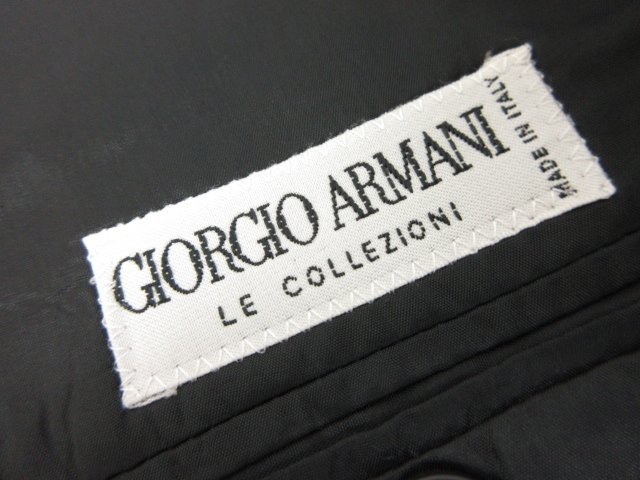 HH美品 【ジョルジオアルマーニ GIORGIO ARMANI】 3ボタン スーツ (メンズ) size36SHO-7Drop ブラック ストライプ イタリア製 ●27RMS6711_画像9