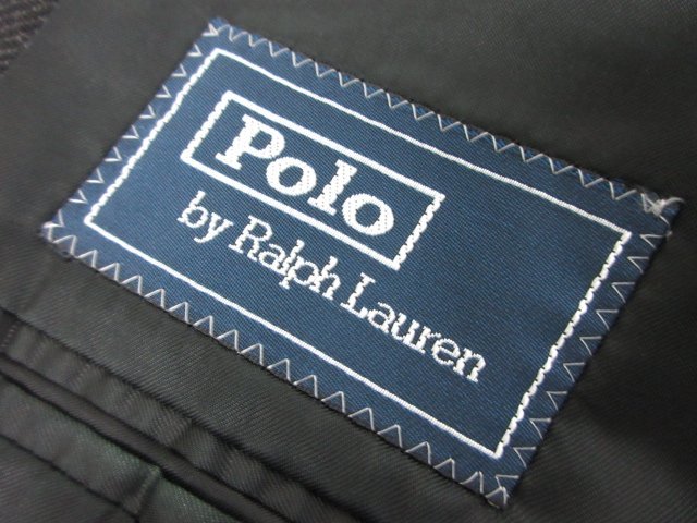 超美品 【ポロラルフローレン POLO RALPH LAUREN】 ウール シングル3ボタン スーツ (メンズ) sizeA8 グレー ヘリンボーン 伊製 ●28RMS6714_画像9