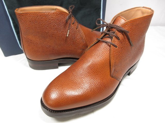 HH 未使用品 【アルフレッドサージェント Alfred sargent】BEXHILL シボレザー チャッカブーツ 紳士靴 (メンズ) size6 87F 茶●18MZA3676_画像1