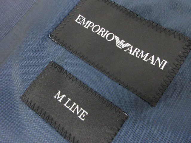 未使用品 【エンポリオアルマーニ EMPORIO ARMANI】 M LINE 2ボタン 濃紺 スーツ (メンズ) 48 ネイビー 織柄 11VMET 11502 ●27EMP134_画像8