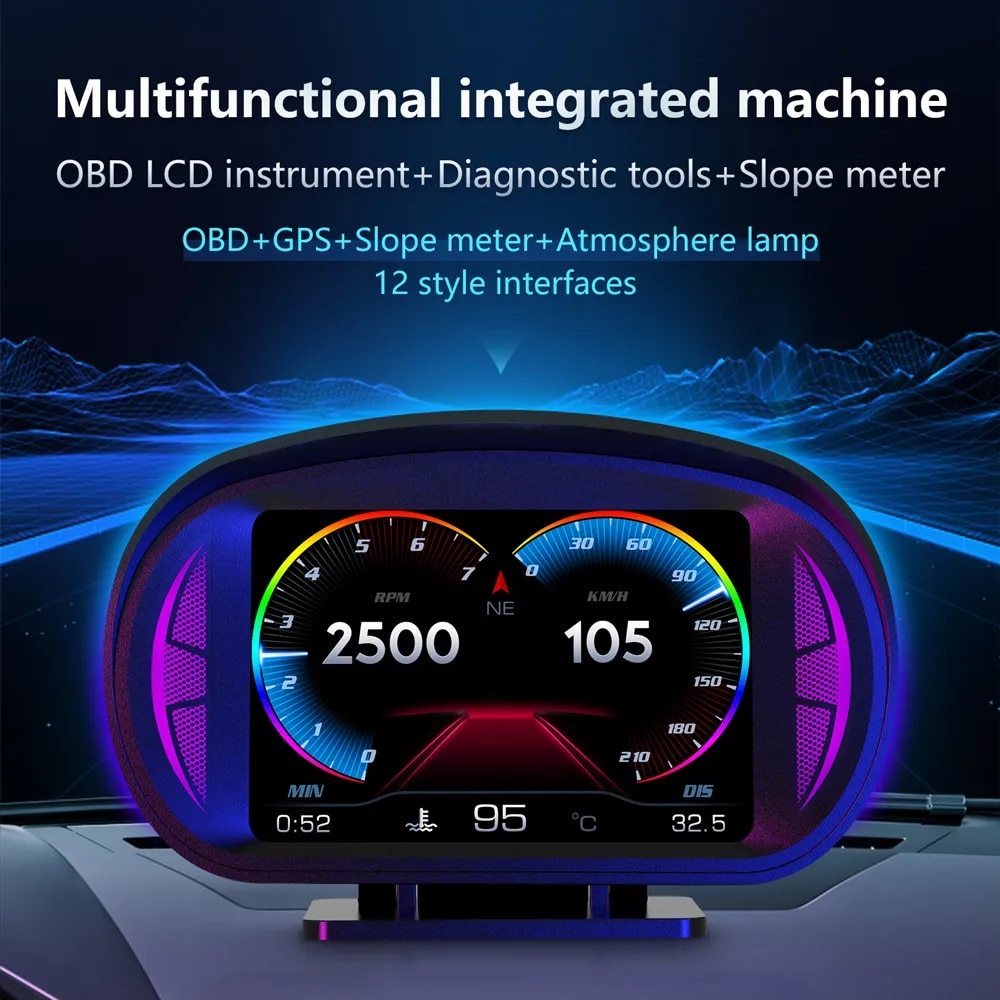  all-purpose # variegated interface OBD2 custom meter head up display # P2 hud head up display meter F118