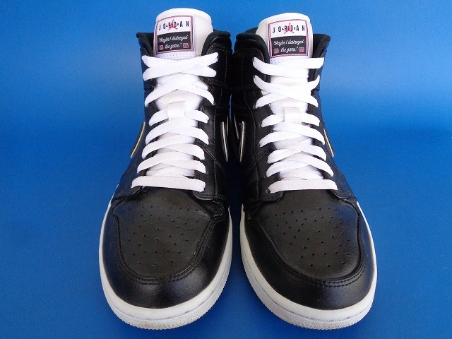 12957■美品 19年製 NIKE AIR JORDAN 1 MID MAYBE I DESTROYED THE GAME ナイキ エア ジョーダン ミッド 黒 白 26.5 852542-016_画像3