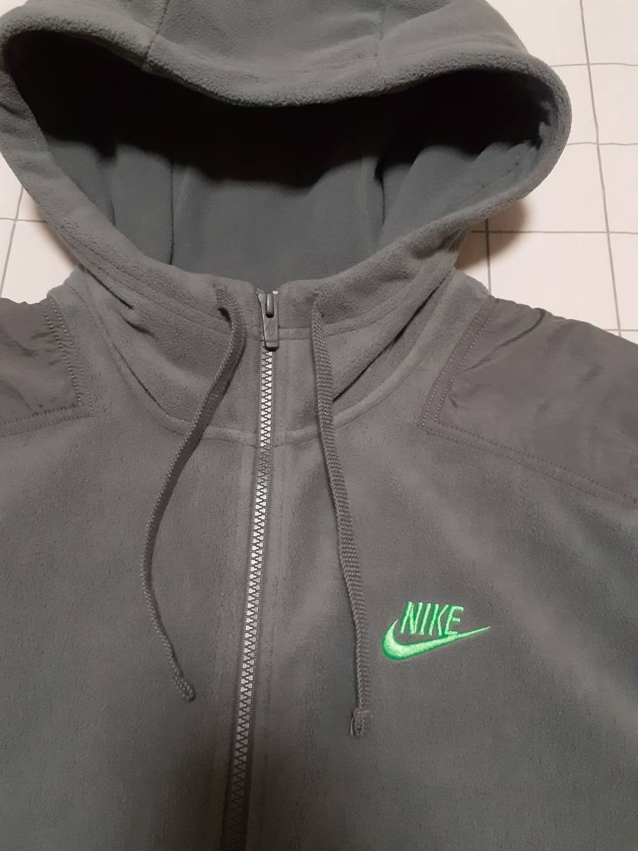 NIKE ナイキ フリース ジップパーカー size M グレー 美品 ロゴ刺繍　DD4883-680_画像5