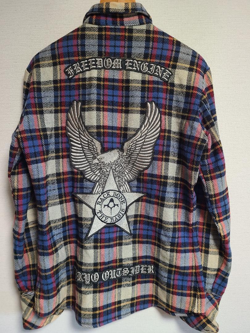 バックボーン シャツ 長袖 チェック ネルシャツ ロゴ 刺繍 バックボーン シャツ 長袖 チェック ネルシャツ ロゴ 刺繍