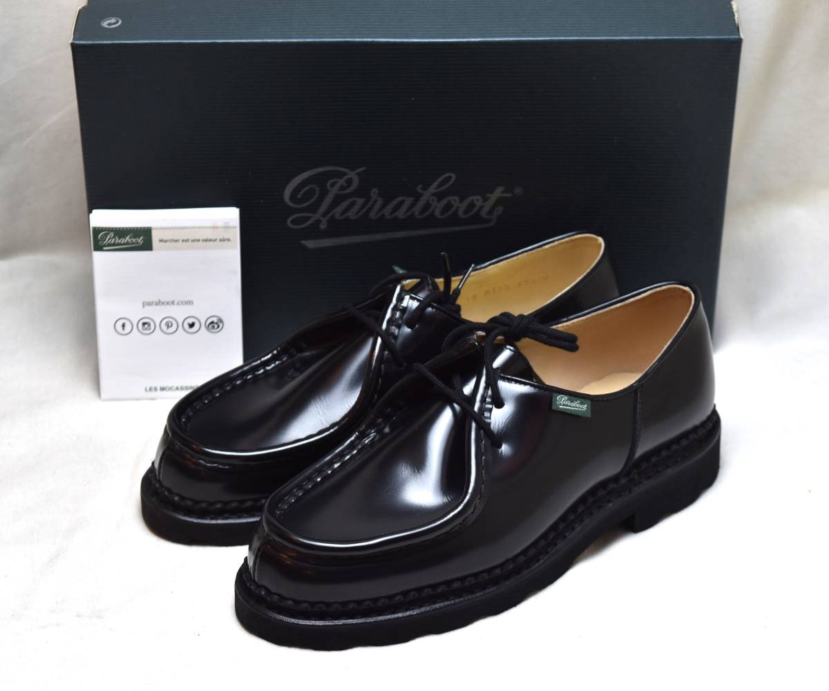 SALE　50％OFF!! パラブーツ paraboot 　ミカエル　MICHAEL　GLOSS NOIR　715427-39.5　24-24.5cm相当　 未使用品　 フランス製_画像1