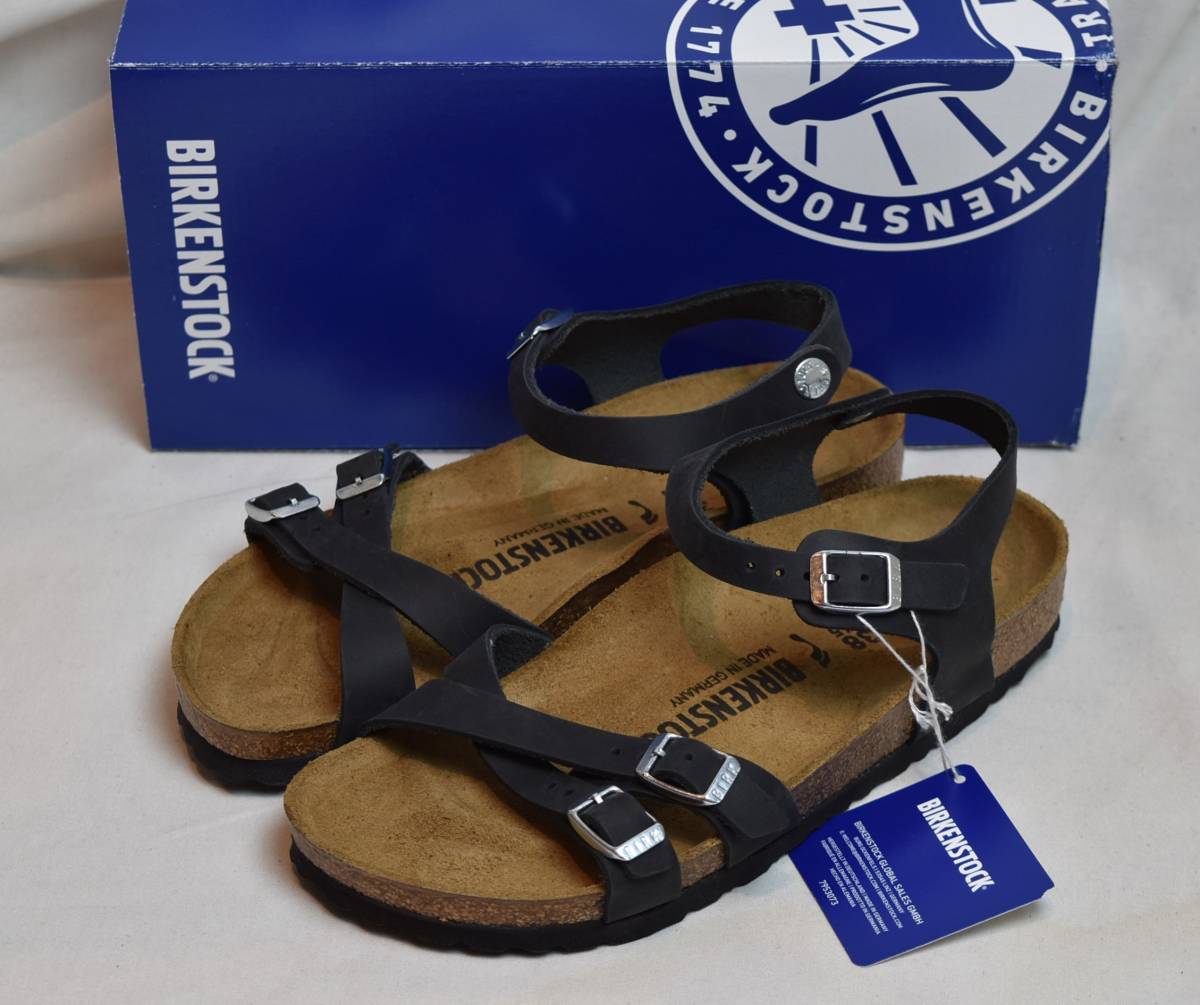 SALE!! BIRKENSTOCK ビルケンシュトック　レザーサンダル　Kumba　クンバ　BLACK NUBUCK　38　24.5cm相当　未使用品　ドイツ製_画像1