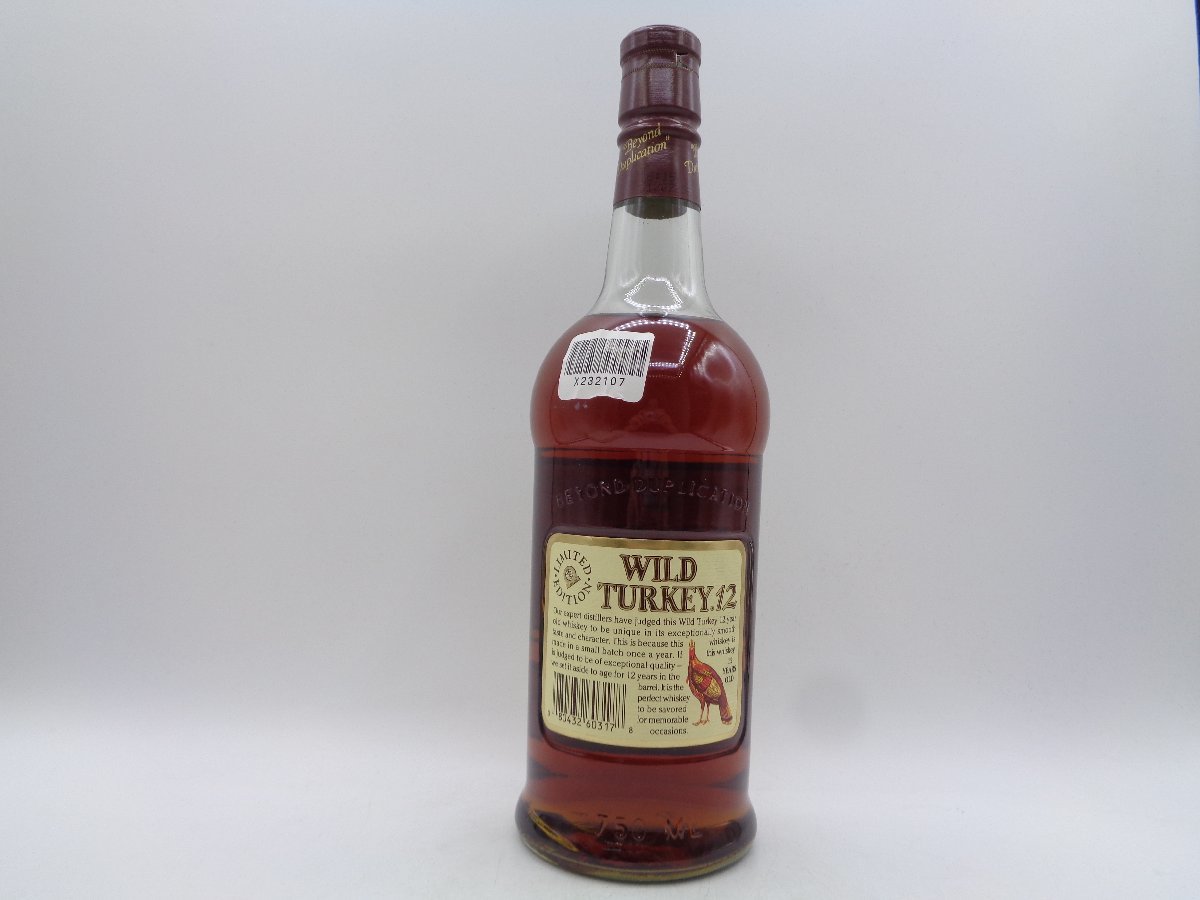 WILD TURKEY 12年 ワイルドターキー ビヨンド デュプリケーション バーボン レッド 赤キャップ 750ml 50,5% X232107の画像3