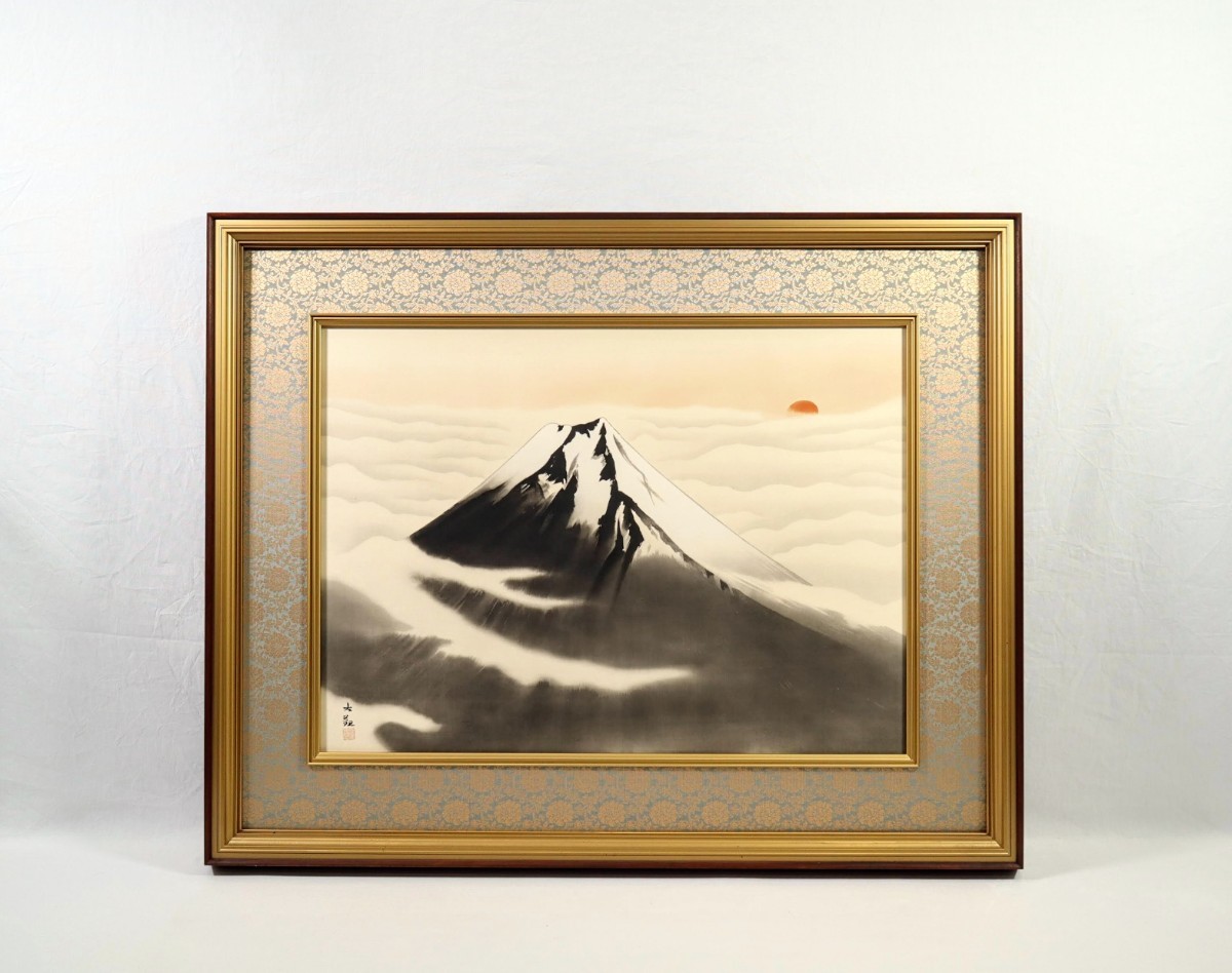 横山大観 複製「神州第一峰」画寸68×51cm 茨城県出身 帝国美術院会員
