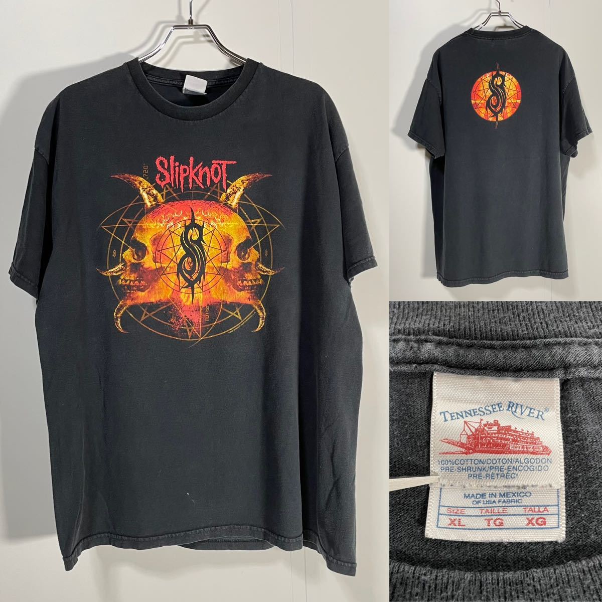 s Slipknot バンド Tシャツ ロゴ スカル 古着 e