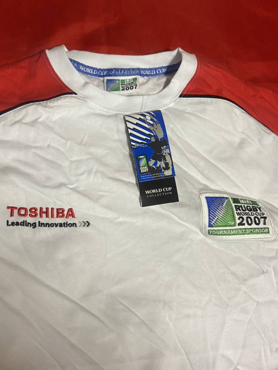 ラグビーワールドカップ　2007 シャツ　フランス　TOSHIBA サイズL_画像3
