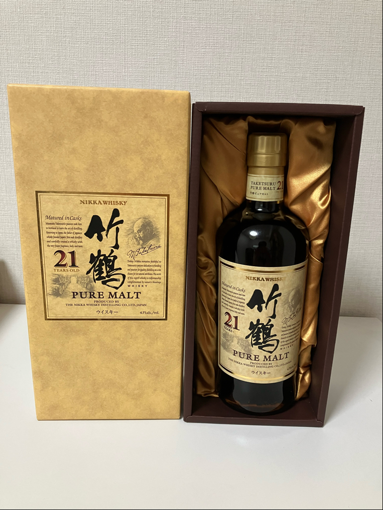 ☆ニッカ ウィスキー竹鶴ピュアモルト 21年43%700ml 未開栓品 美品